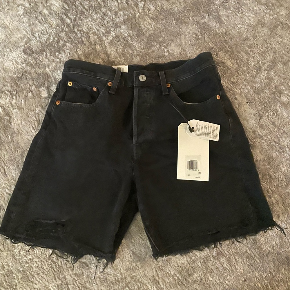 Levi’s black denim shorts